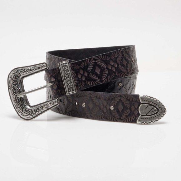 NWT Free People Outlaw Embossed Belt / Black - Picture 4 of 5